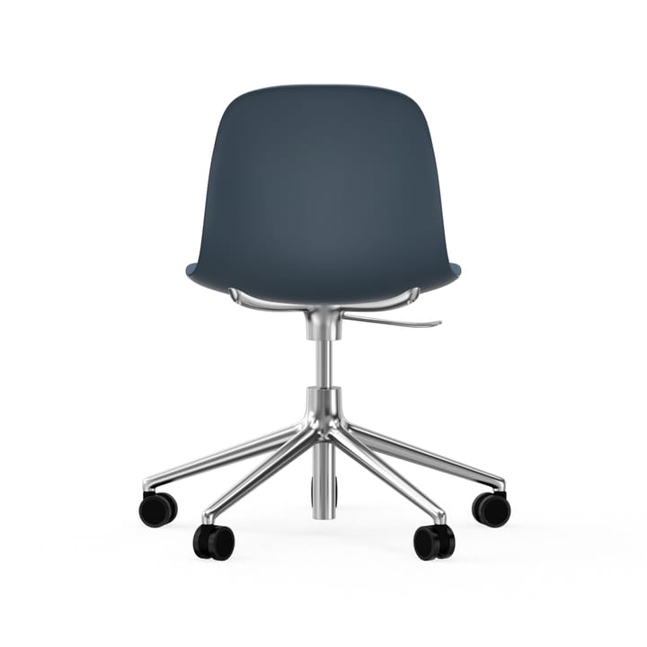 Form chair draaistoel, 5 W bureaustoel - blauw, aluminium wielen - Normann Copenhagen