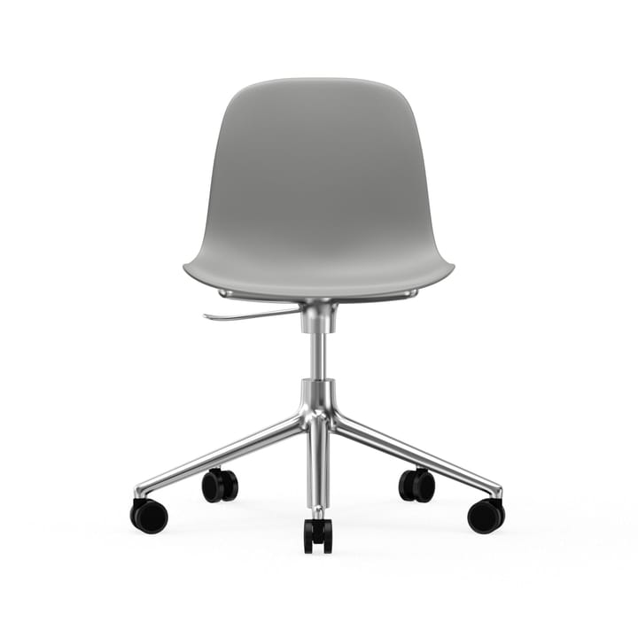 Form chair draaistoel, 5 W bureaustoel - grijs, aluminium, wielen - Normann Copenhagen