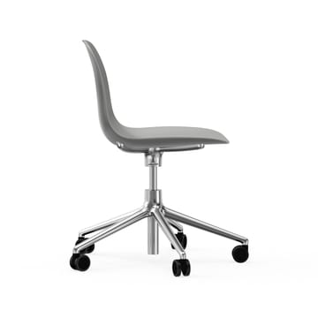 Form chair draaistoel, 5 W bureaustoel - grijs, aluminium, wielen - Normann Copenhagen