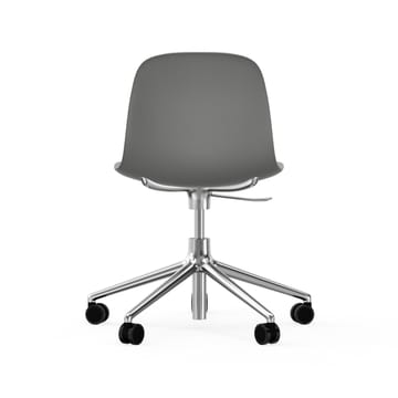 Form chair draaistoel, 5 W bureaustoel - grijs, aluminium, wielen - Normann Copenhagen