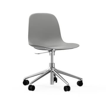 Form chair draaistoel, 5 W bureaustoel - grijs, aluminium, wielen - Normann Copenhagen