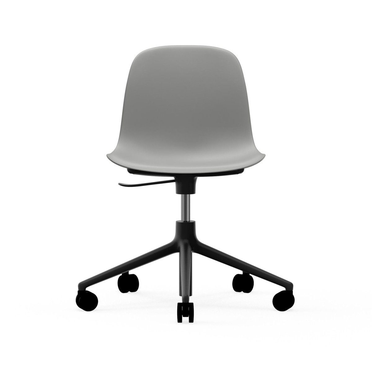 Normann Copenhagen Form chair draaistoel, 5 W bureaustoel grijs, zwart aluminium, wielen