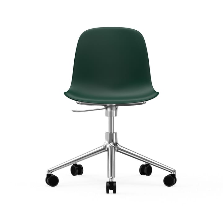 Form chair draaistoel, 5 W bureaustoel - groen, aluminium, wielen - Normann Copenhagen