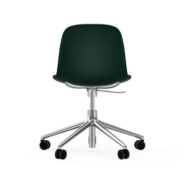 Form chair draaistoel, 5 W bureaustoel - groen, aluminium, wielen - Normann Copenhagen