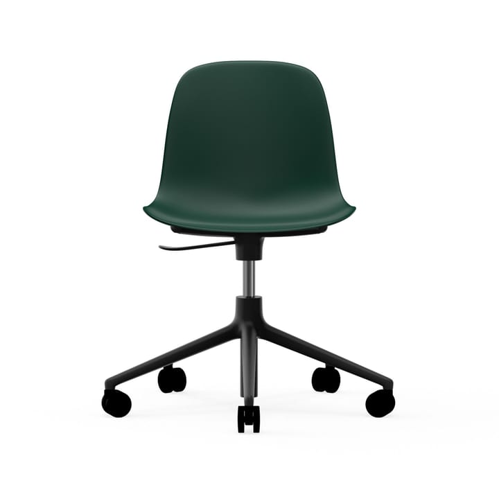 Form chair draaistoel, 5 W bureaustoel - groen, zwart aluminium, wielen - Normann Copenhagen
