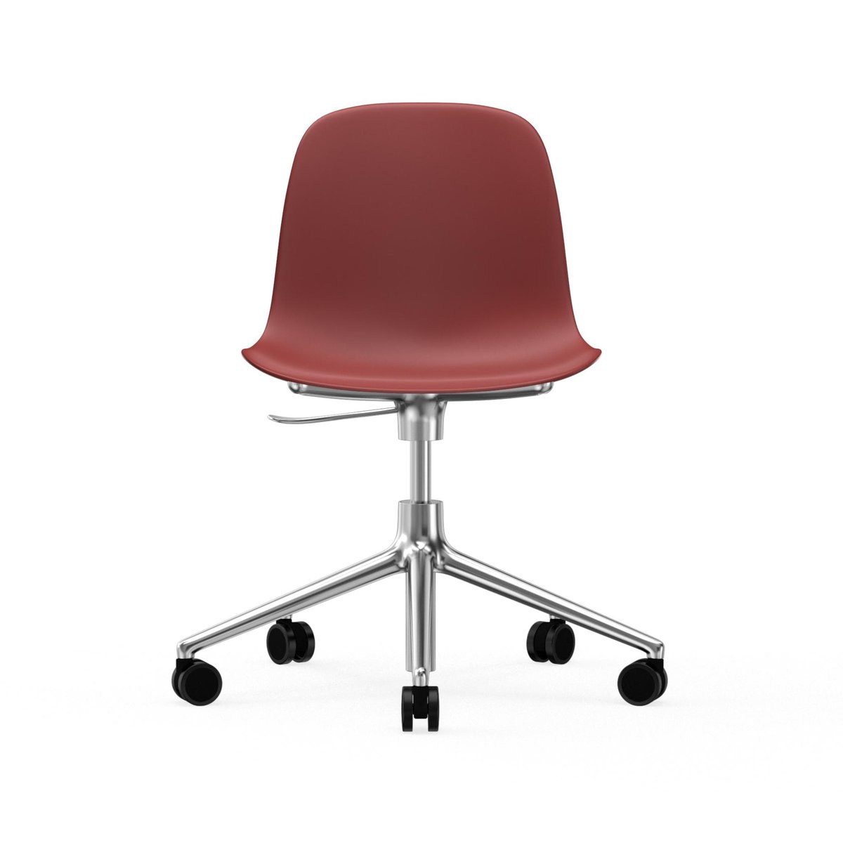 Normann Copenhagen Form chair draaistoel, 5 W bureaustoel rood, aluminium, wielen