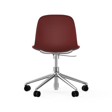 Form chair draaistoel, 5 W bureaustoel - rood, aluminium, wielen - Normann Copenhagen