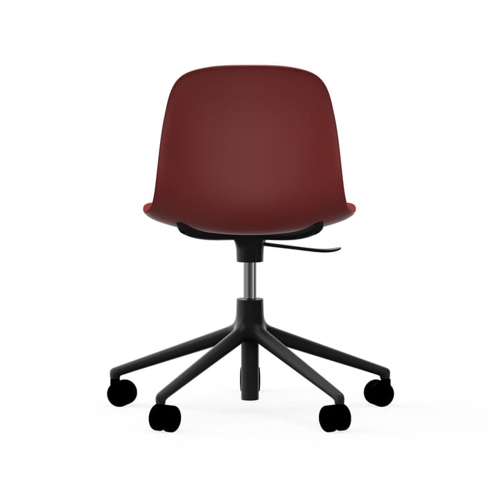 Form chair draaistoel, 5 W bureaustoel, rood, zwart aluminium, wielen Normann Copenhagen
