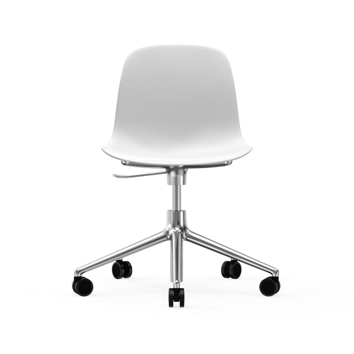 Form chair draaistoel, 5 W bureaustoel - wit, aluminium, wielen - Normann Copenhagen