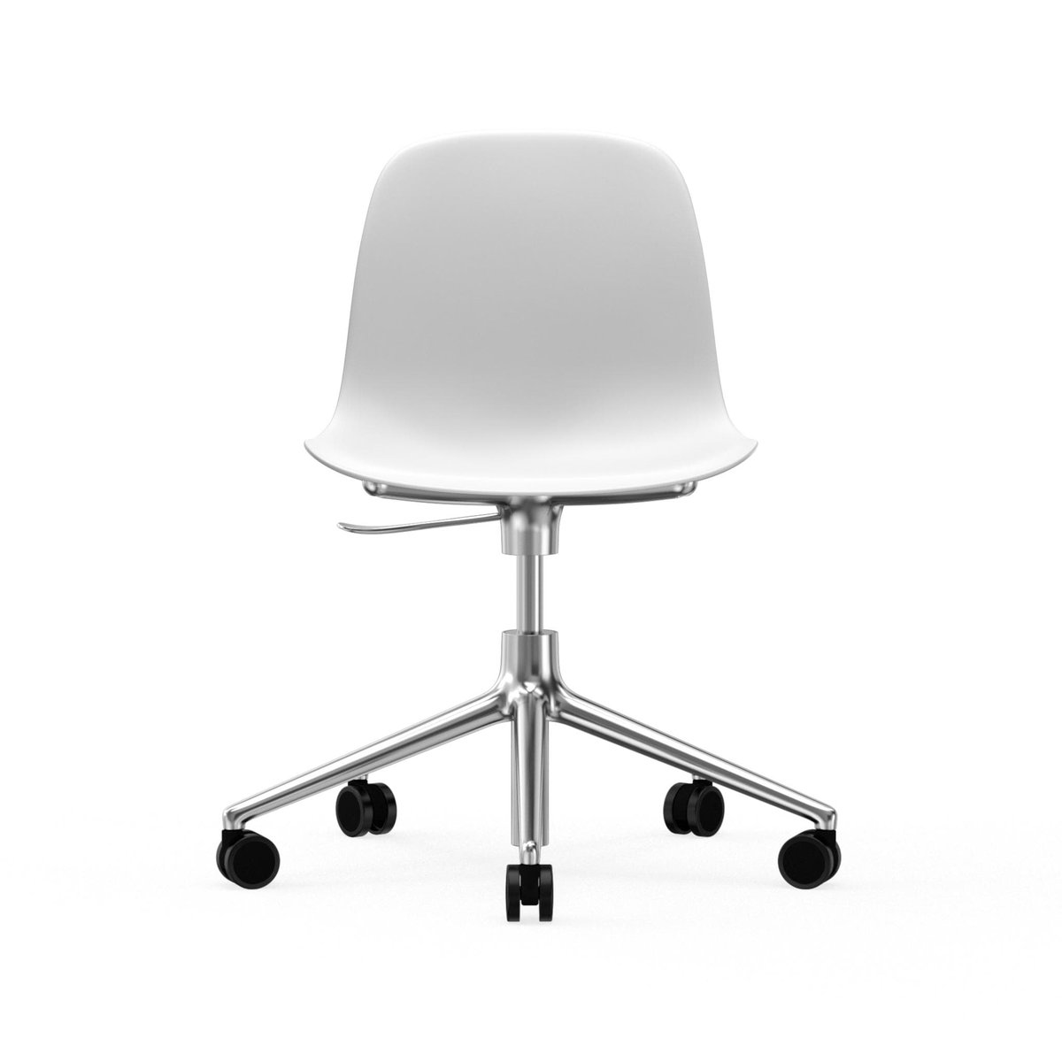 Normann Copenhagen Form chair draaistoel, 5 W bureaustoel wit, aluminium, wielen