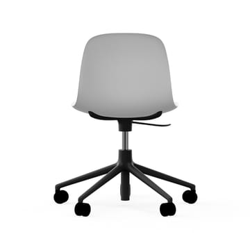 Form chair draaistoel, 5 W bureaustoel - wit, zwart aluminium, wielen - Normann Copenhagen