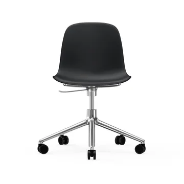 Form chair draaistoel, 5 W bureaustoel - zwart, aluminium, wielen - Normann Copenhagen