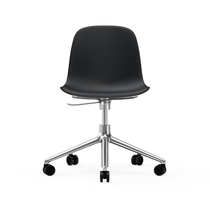 Form chair draaistoel, 5 W bureaustoel - zwart, aluminium, wielen - Normann Copenhagen