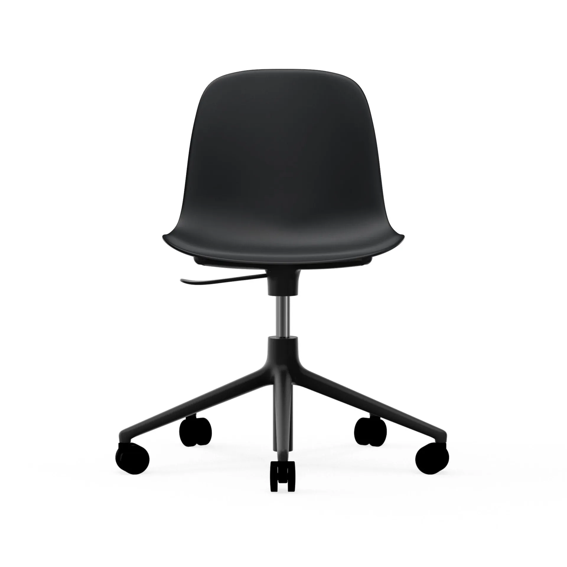 Form chair draaistoel, 5 W bureaustoel, zwart, zwart aluminium, wielen Normann Copenhagen