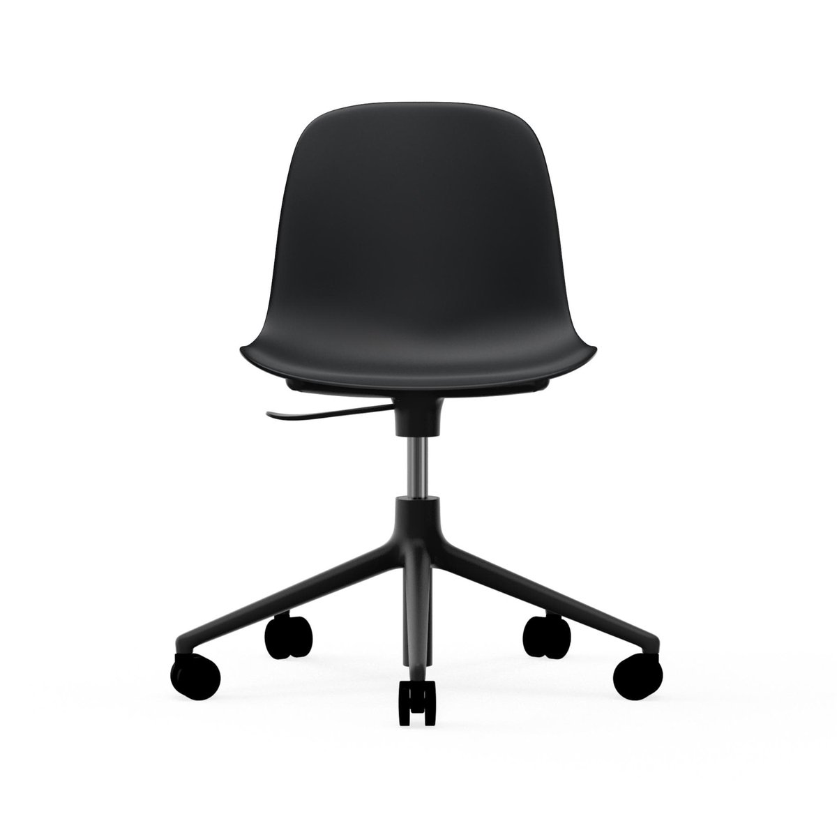 Normann Copenhagen Form chair draaistoel, 5 W bureaustoel zwart, zwart aluminium, wielen