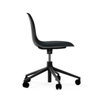 Form chair draaistoel, 5 W bureaustoel - zwart, zwart aluminium, wielen - Normann Copenhagen