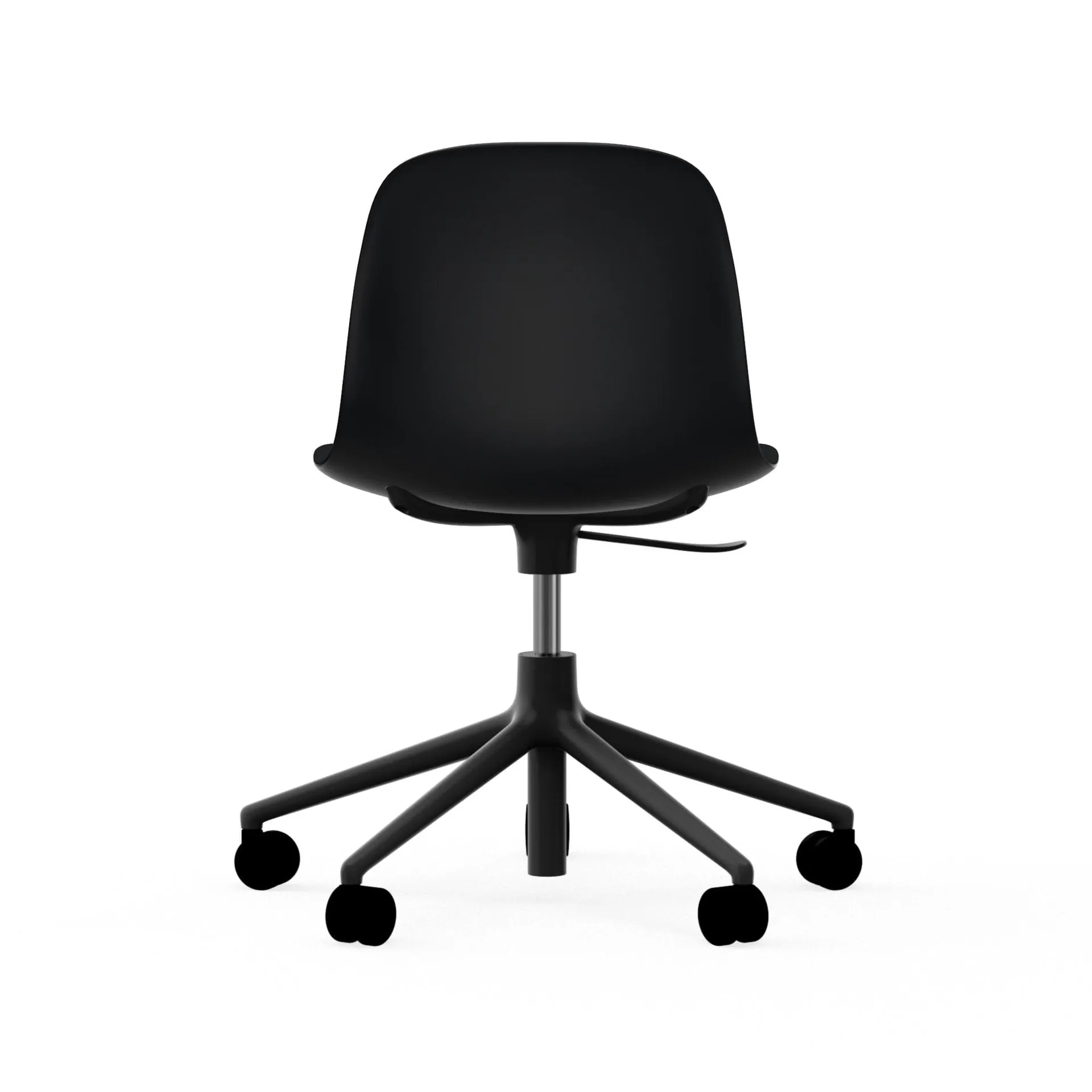 Form chair draaistoel, 5 W bureaustoel, zwart, zwart aluminium, wielen Normann Copenhagen