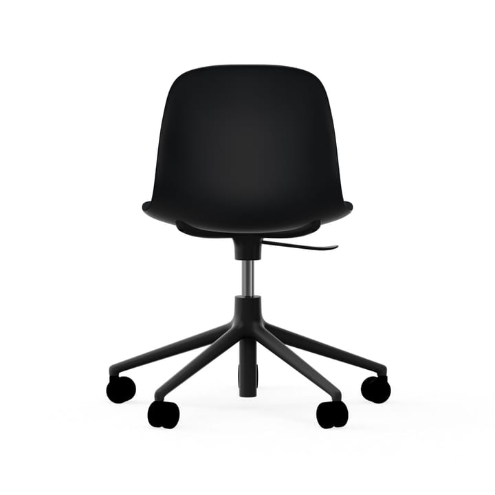 Form chair draaistoel, 5 W bureaustoel - zwart, zwart aluminium, wielen - Normann Copenhagen