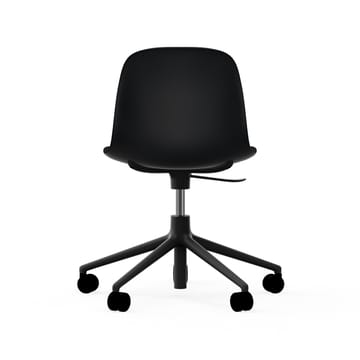 Form chair draaistoel, 5 W bureaustoel - zwart, zwart aluminium, wielen - Normann Copenhagen