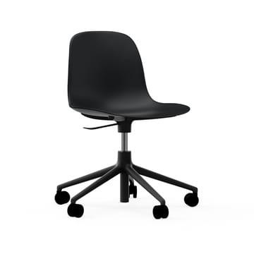 Form chair draaistoel, 5 W bureaustoel - zwart, zwart aluminium, wielen - Normann Copenhagen