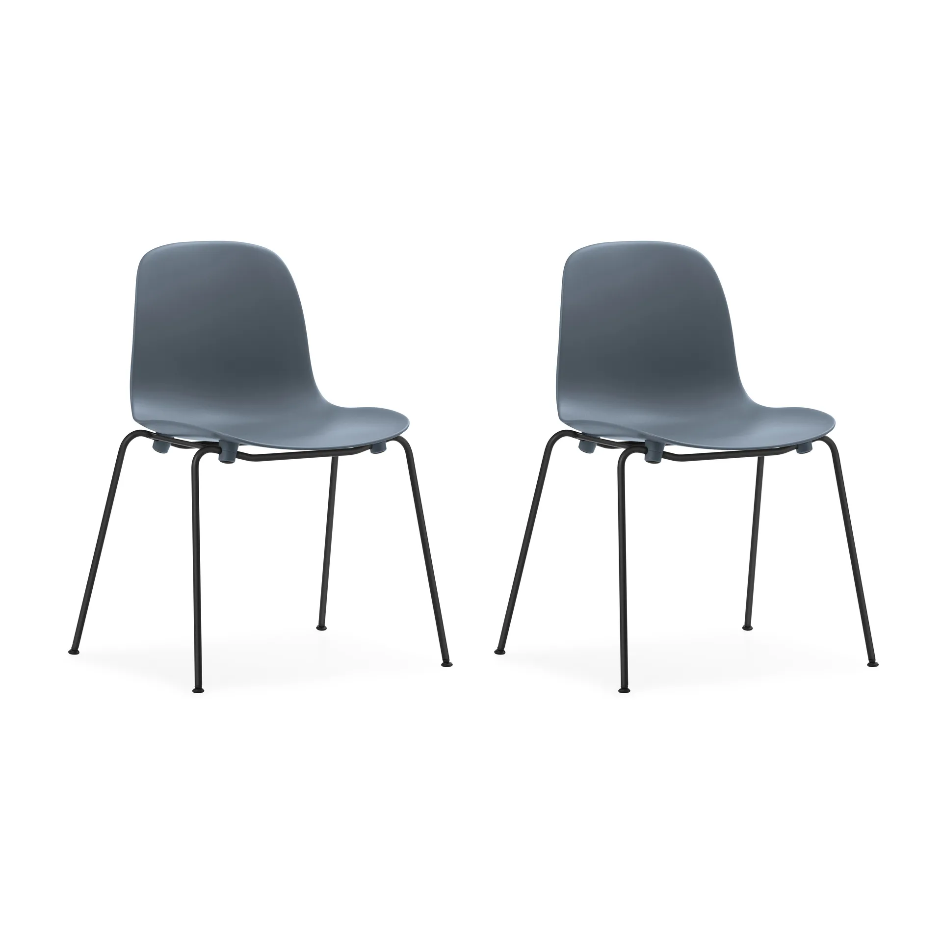 Form Chair stapelbare stoel zwarte poten 2-pack, Blauw,  Normann Copenhagen