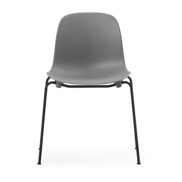 Form Chair stapelbare stoel zwarte poten 2-pack, Grijs - Normann Copenhagen