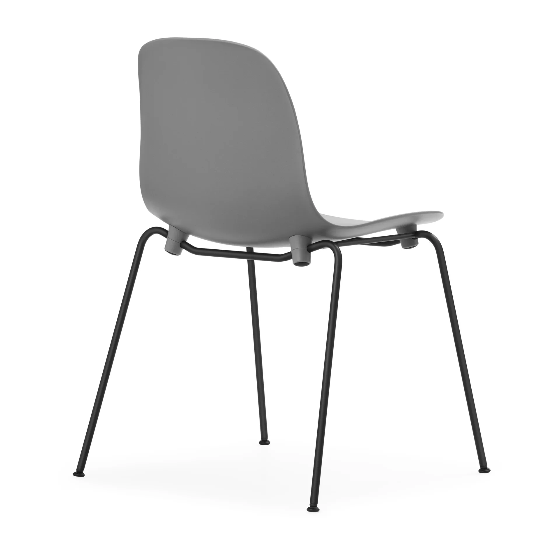 Form Chair stapelbare stoel zwarte poten 2-pack, Grijs,  Normann Copenhagen