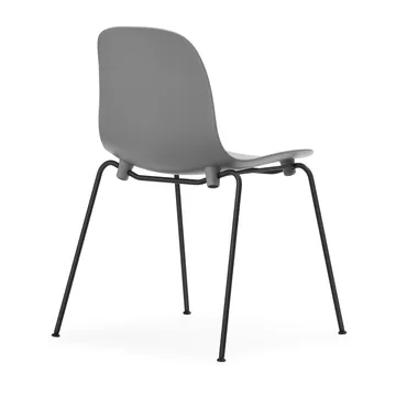 Form Chair stapelbare stoel zwarte poten 2-pack, Grijs - Normann Copenhagen