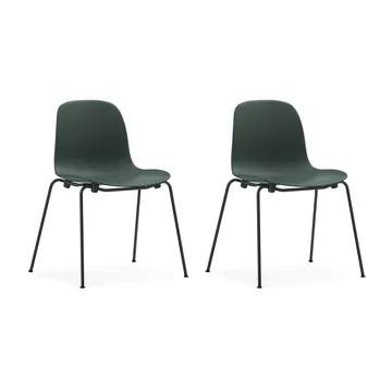 Form Chair stapelbare stoel zwarte poten 2-pack, Groen - Normann Copenhagen