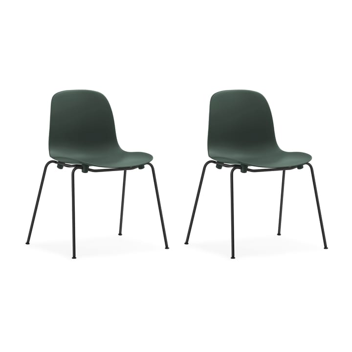 Form Chair stapelbare stoel zwarte poten 2-pack, Groen - undefined - Normann Copenhagen