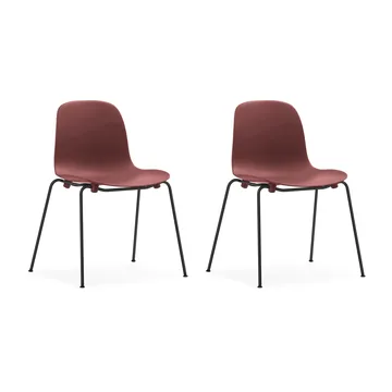Form Chair stapelbare stoel zwarte poten 2-pack, Rood - Normann Copenhagen
