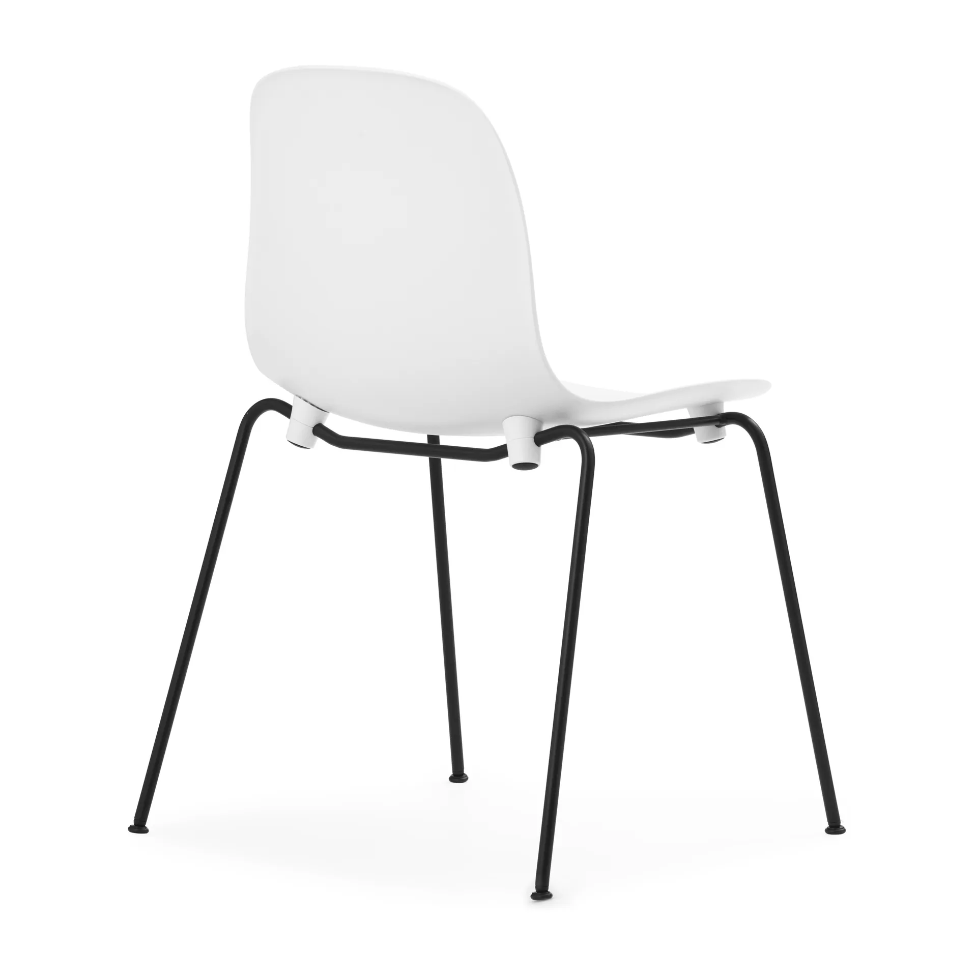 Form Chair stapelbare stoel zwarte poten 2-pack, Wit,  Normann Copenhagen