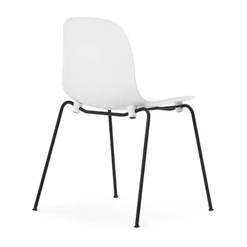 Form Chair stapelbare stoel zwarte poten 2-pack, Wit - Normann Copenhagen