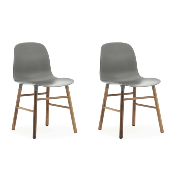 Form Chair stoel walnoothouten poten 2-pack - grijs-walnoot - Normann Copenhagen