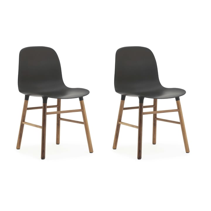 Form Chair stoel walnoothouten poten 2-pack - zwart-walnoot - Normann Copenhagen