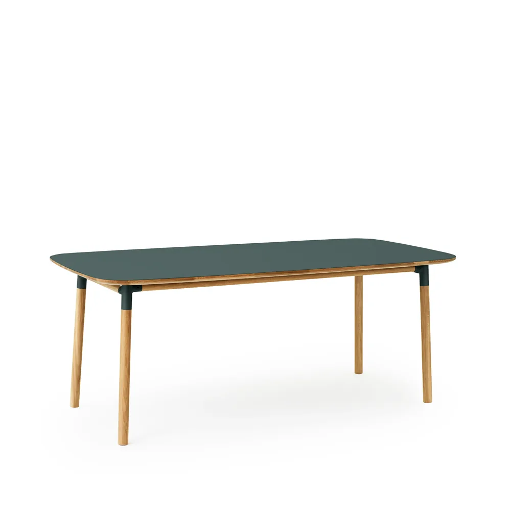 Form Eettafel, green, eikenhouten poten Normann Copenhagen