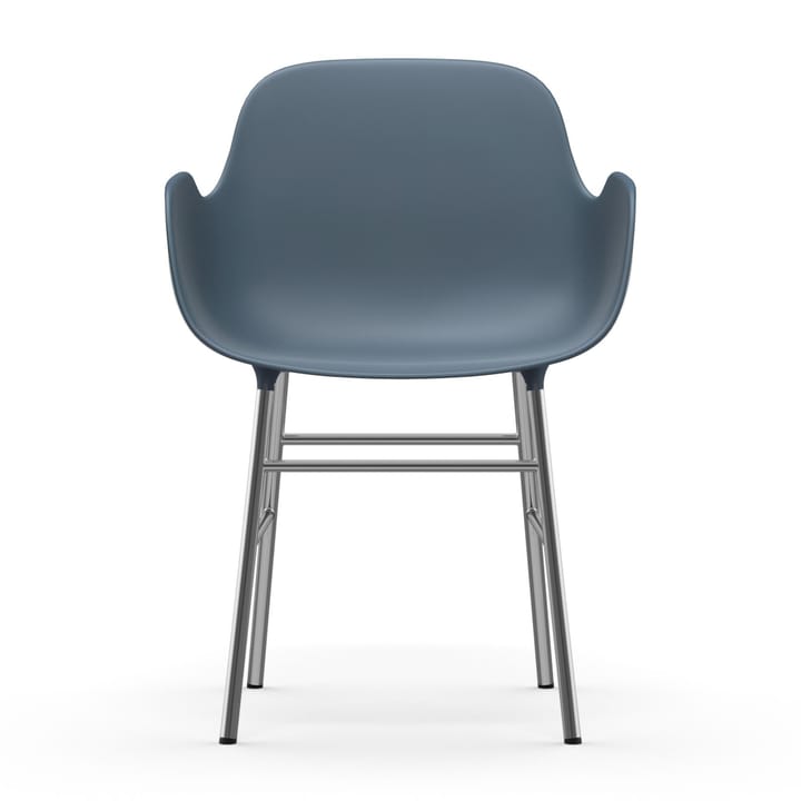 Form stoel met armleuning verchroomde poten, Blauw Normann Copenhagen
