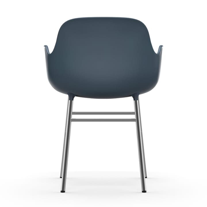 Form stoel met armleuning verchroomde poten, Blauw Normann Copenhagen