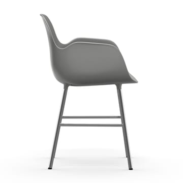 Form stoel met armleuning verchroomde poten - Grijs - Normann Copenhagen