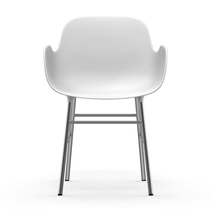 Form stoel met armleuning verchroomde poten, Wit Normann Copenhagen
