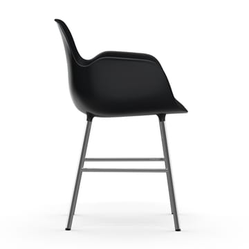 Form stoel met armleuning verchroomde poten - Zwart - Normann Copenhagen