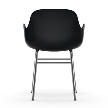 Form stoel met armleuning verchroomde poten - Zwart - Normann Copenhagen