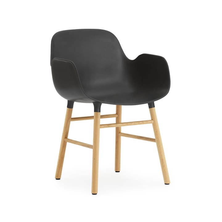 Form stoel met armleuningen - black, eikenhouten poten - Normann Copenhagen