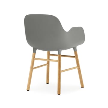 Form stoel met armleuningen - grey, eikenhouten poten - Normann Copenhagen