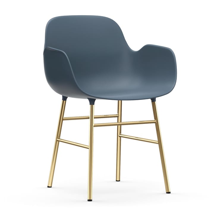 Form stoel met armleuningen messing poten - Blauw - Normann Copenhagen