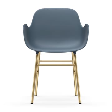 Form stoel met armleuningen messing poten - Blauw - Normann Copenhagen