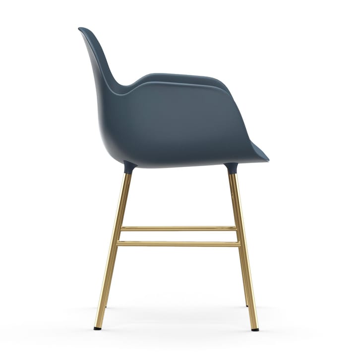 Form stoel met armleuningen messing poten - Blauw - Normann Copenhagen