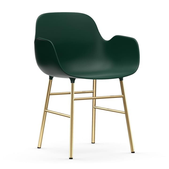 Form stoel met armleuningen messing poten - Groen - Normann Copenhagen