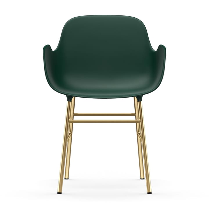 Form stoel met armleuningen messing poten, Groen Normann Copenhagen