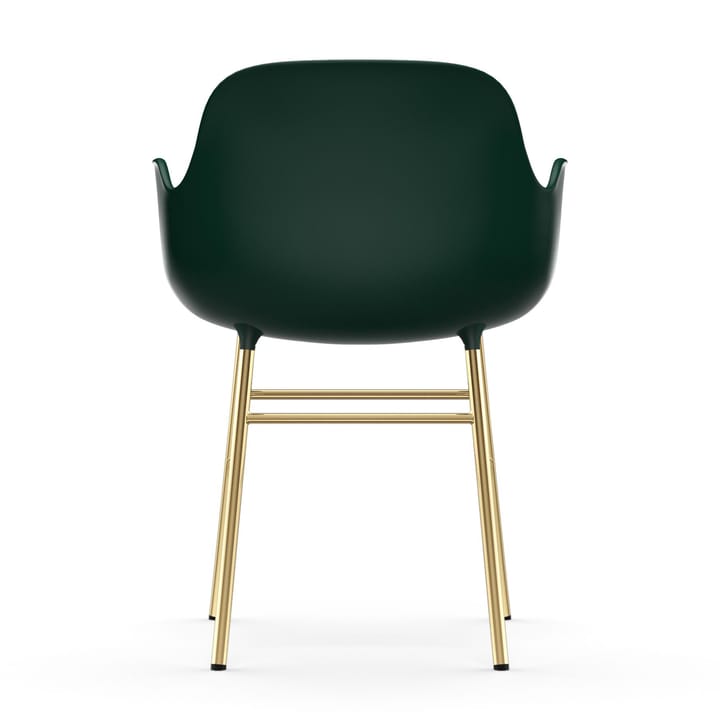 Form stoel met armleuningen messing poten, Groen Normann Copenhagen
